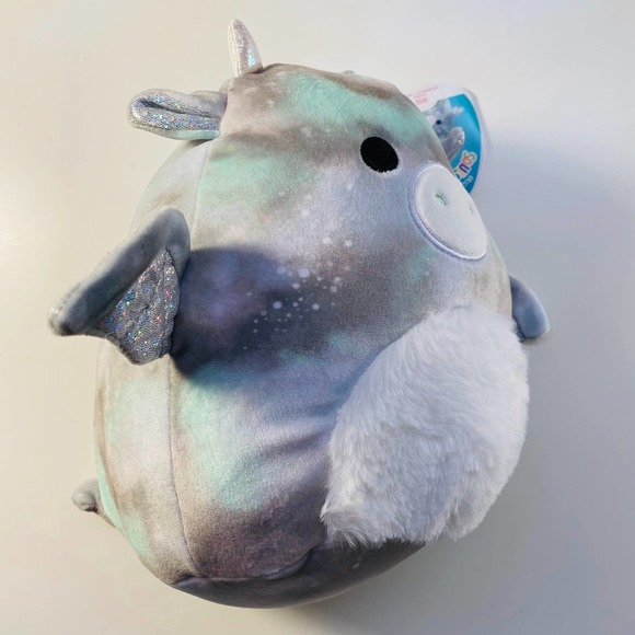 Squishmallow Will Dragon 12" Plush Green Furry Belly Cloudy Sky Camo Animal Soft - Picture 10 of 13